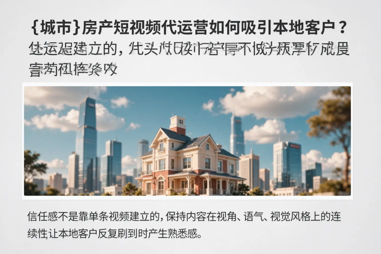 梧州房产短视频代运营如何吸引本地客户？