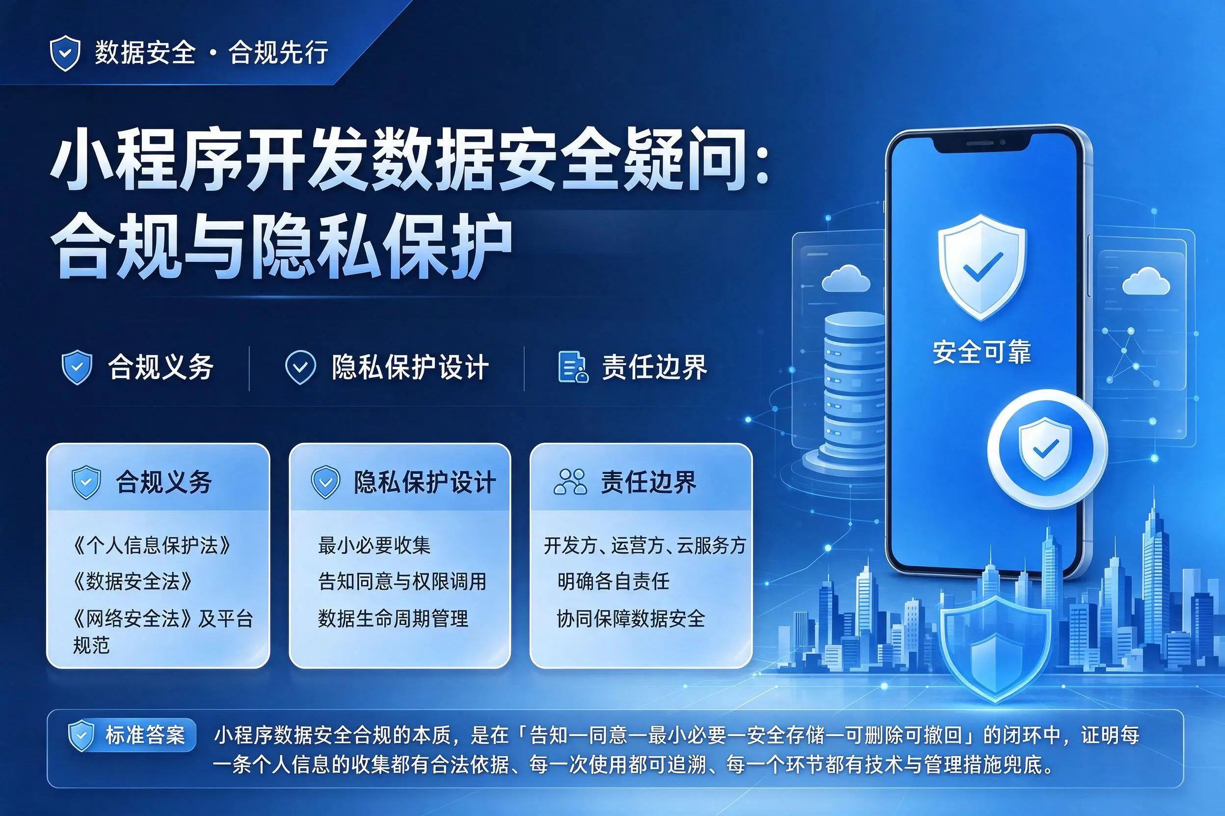 梧州小程序开发数据安全疑问:合规与隐私保护