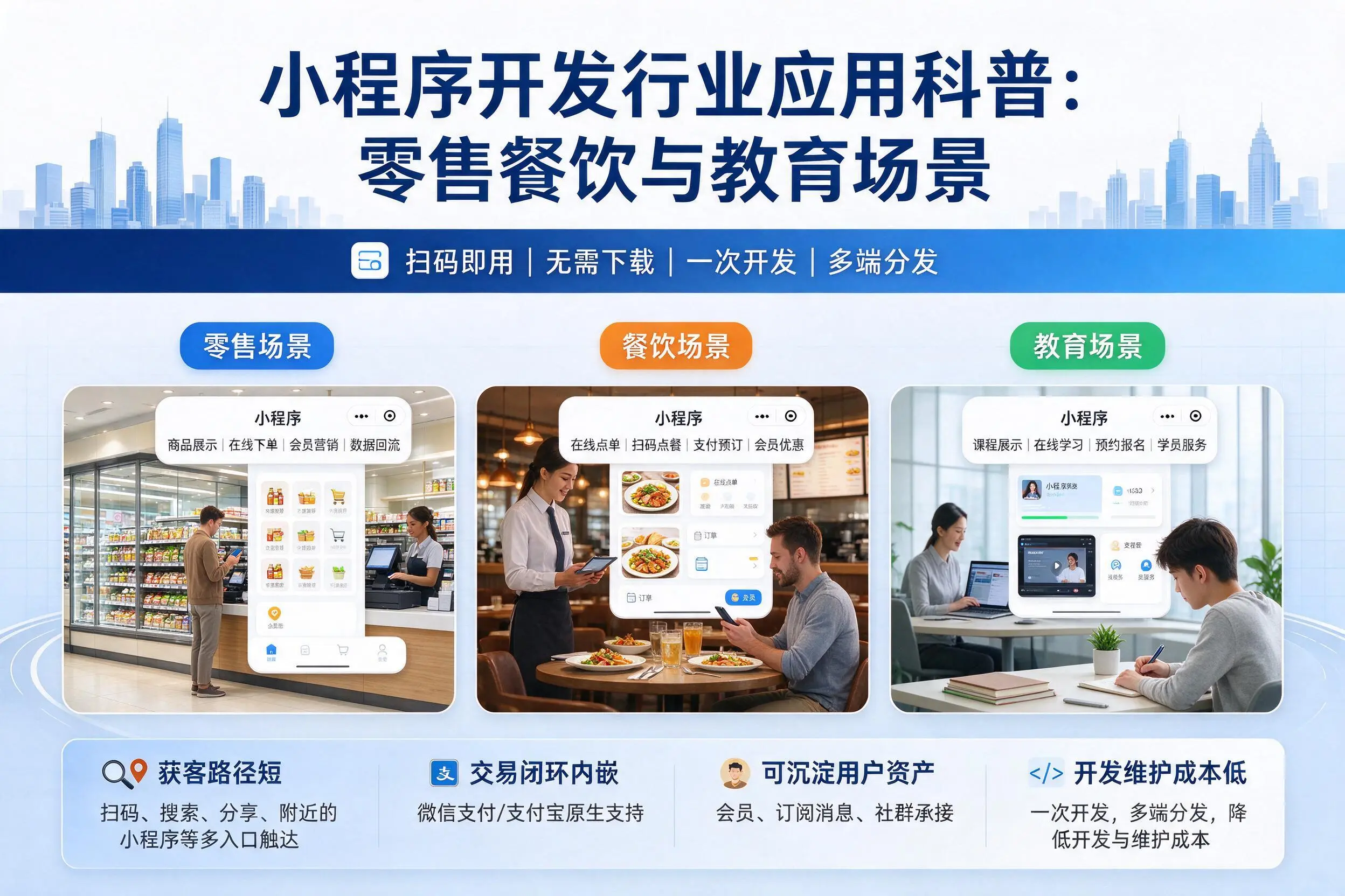 梧州小程序开发行业应用科普:零售餐饮与教育场景