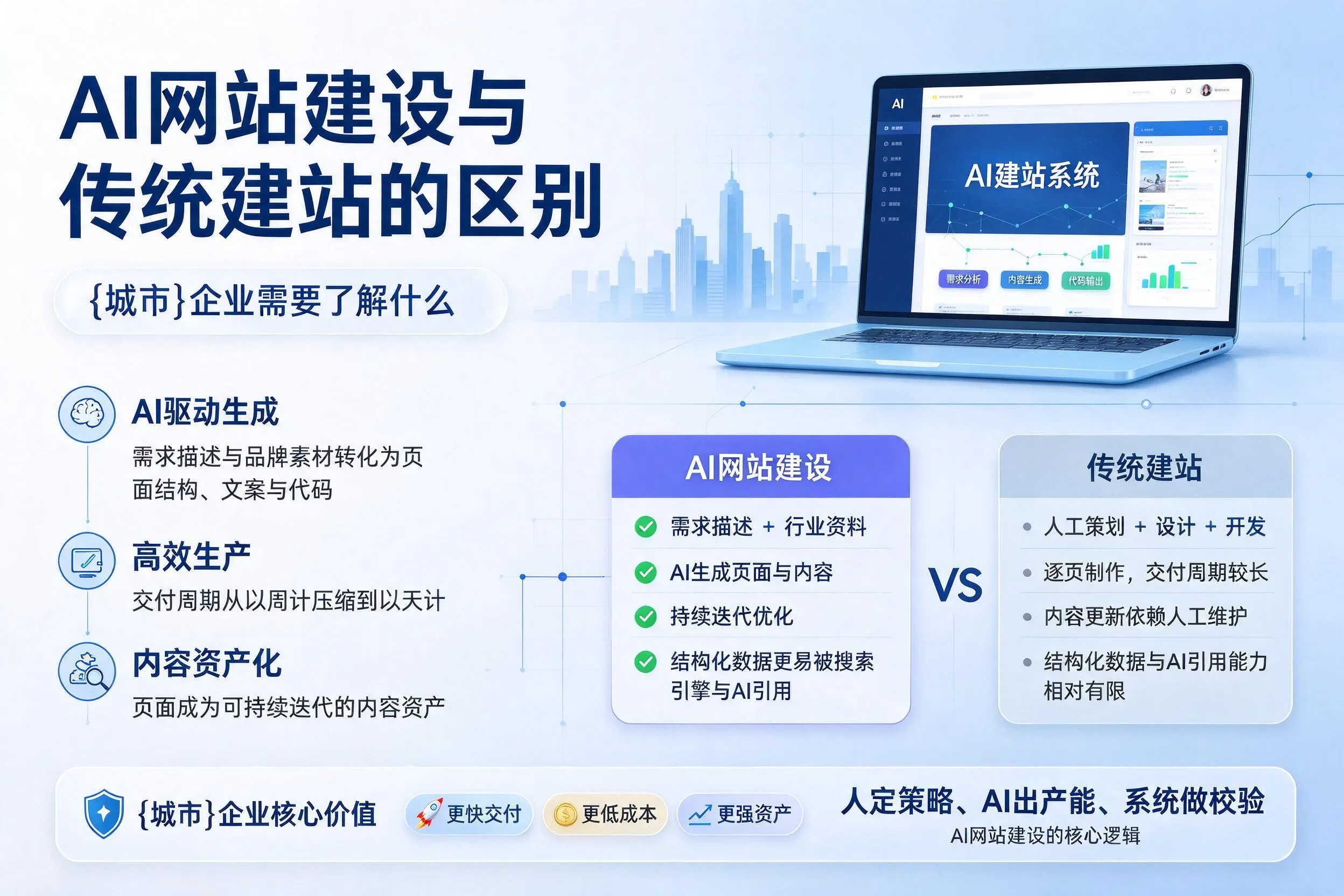 AI网站建设与传统建站的区别，梧州企业需要了解什么