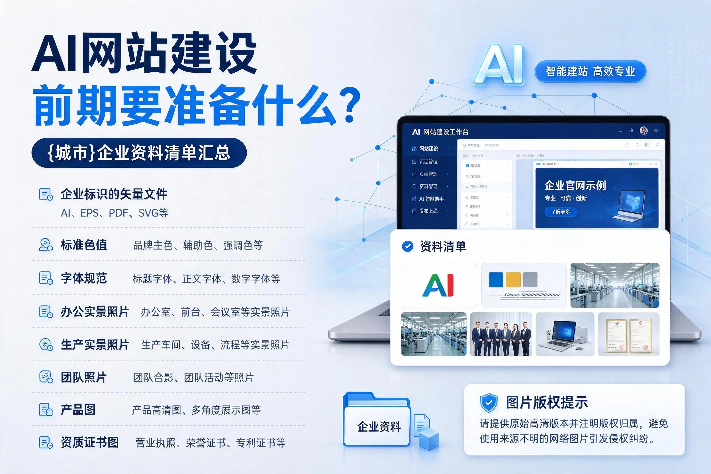 AI网站建设前期要准备什么？梧州企业资料清单汇总