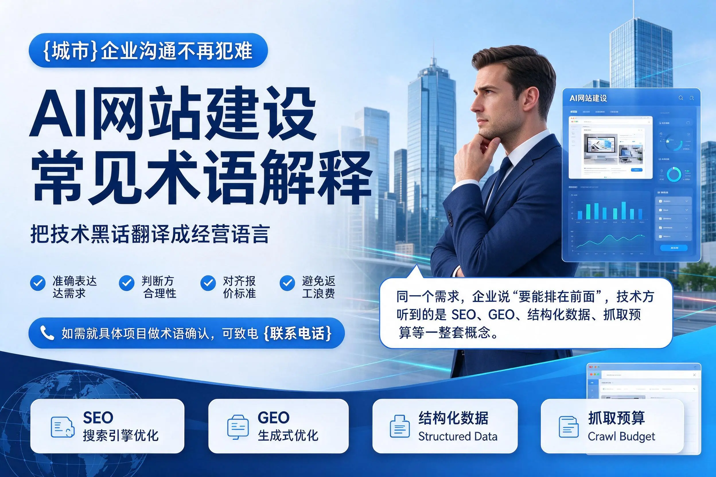 AI网站建设常见术语解释，梧州企业沟通不再犯难
